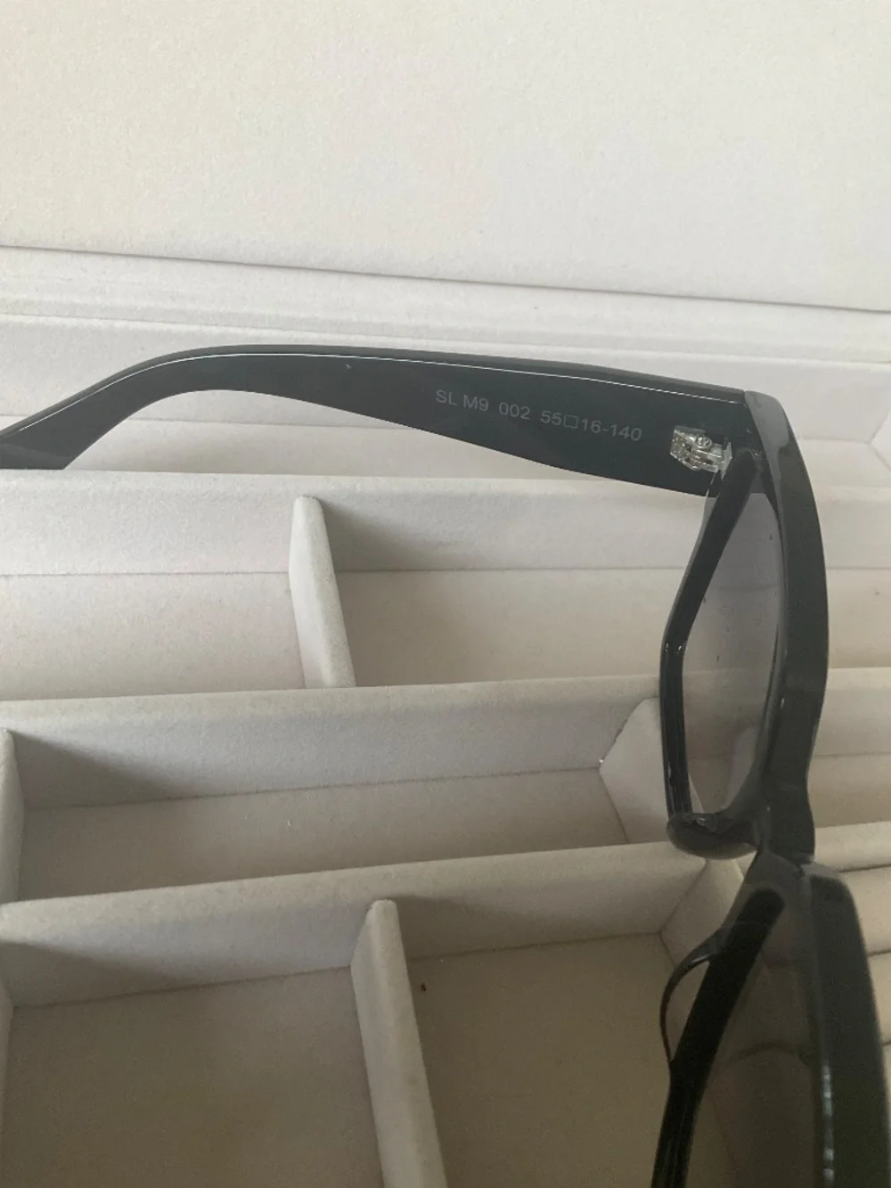 YVES SAINT LAURENT Black Acetate Square Frame Sunglasses SLM9
